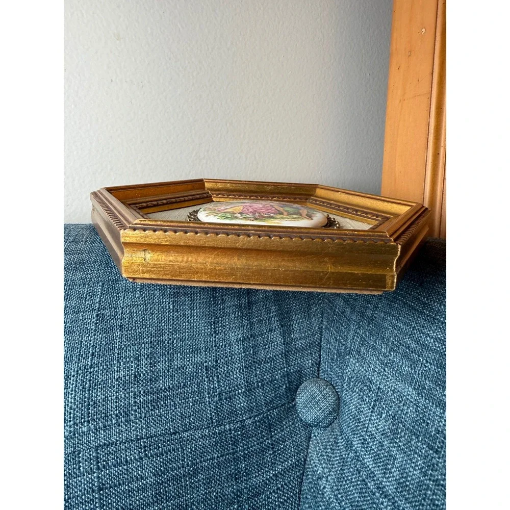 Vintage French Provincial Boucher Rococo Style Wall Hanging Porcelain Plaque